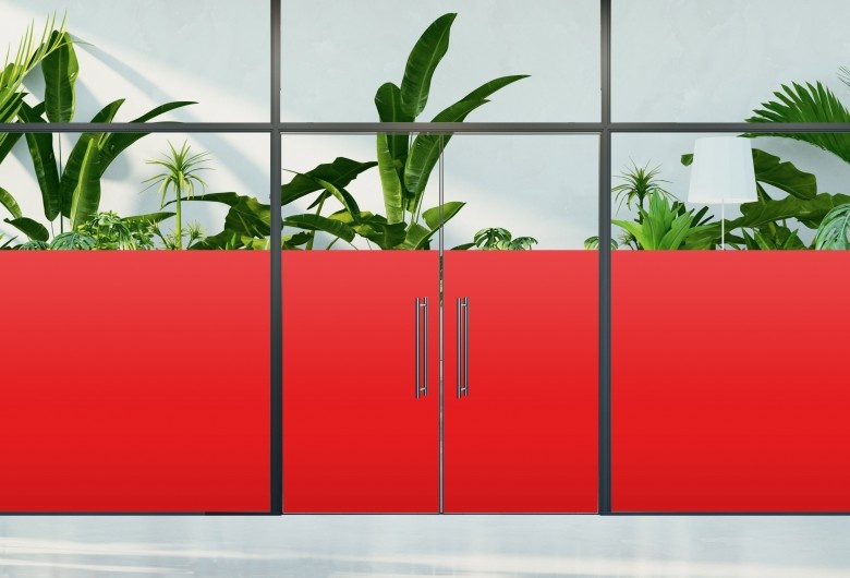 Film adhésif rouge mat opaque pour vitrage intérieur – RM 264
