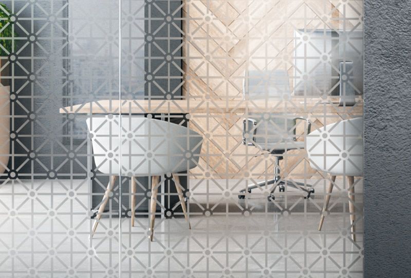 Film adhésif décoratif motif croisillons pour vitrage INT 930