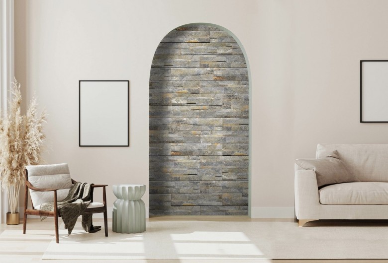 Parements auto-adhésifs gris STN283 – Pierre naturelle 15x60 cm