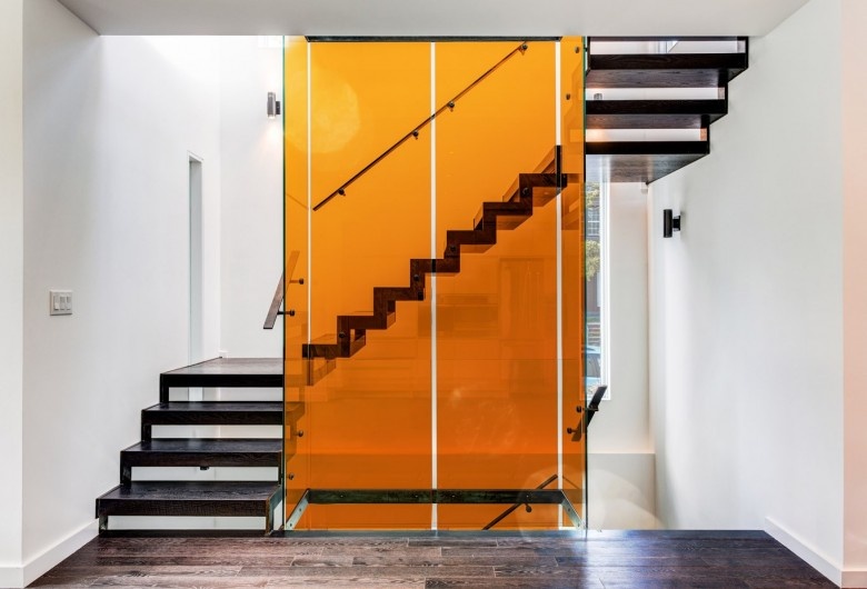 Film vitrage couleur orange transparent pour décoration lumineuse | Réf 61052