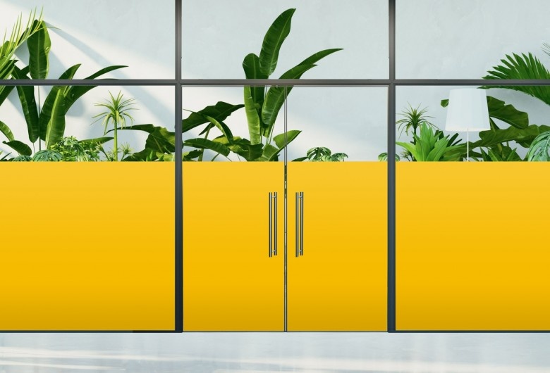Film adhésif jaune mat opaque pour vitrage intérieur – JM 260