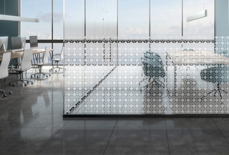 Film décoratif effet mosaïque damier dépolie pour vitrage – INT 710