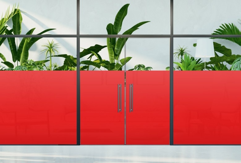Film adhésif rouge brillant opaque pour vitrage intérieur – RB 264