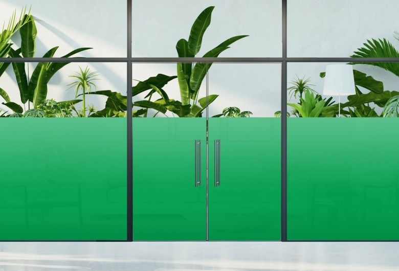 Film adhésif vert brillant opaque pour vitrage intérieur – VB 262